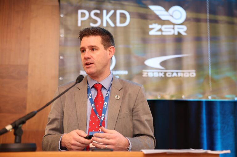 John Downer speaking at an industry conference